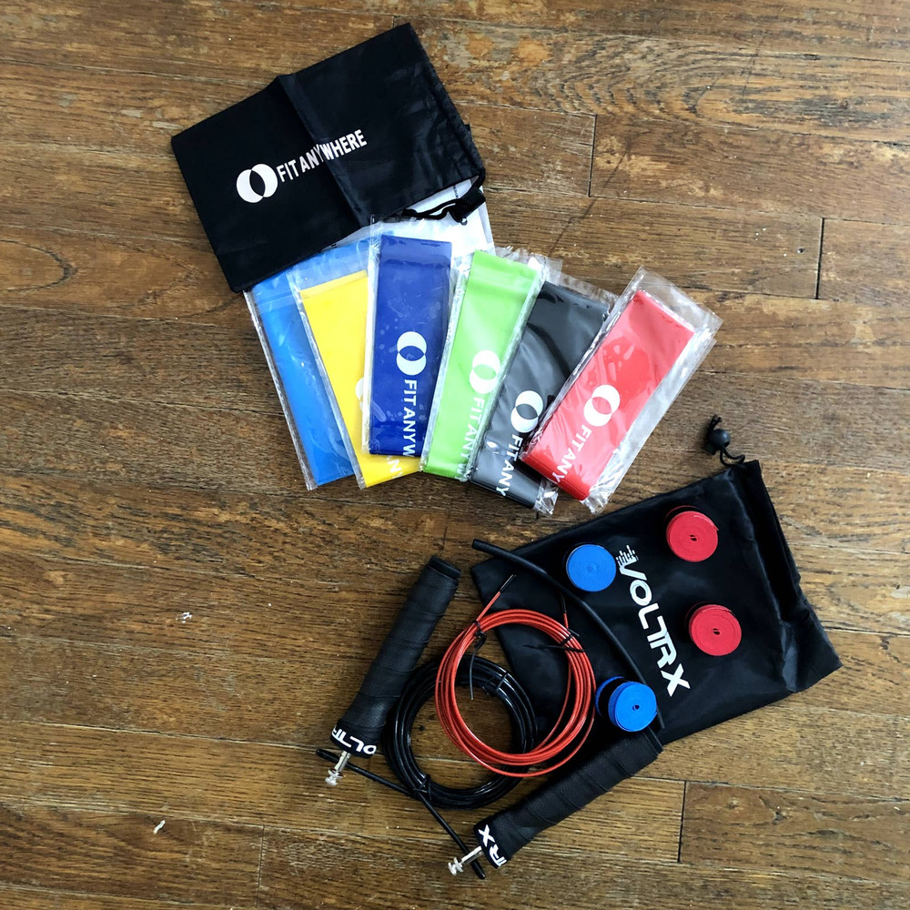 NEW Bundle Of Resistance Bands and Adjustable Weighted Jump Rope